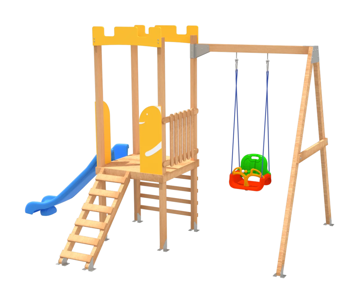 I Safe Orta Boy Ahşap Çocuk Oyun Parkı S5704